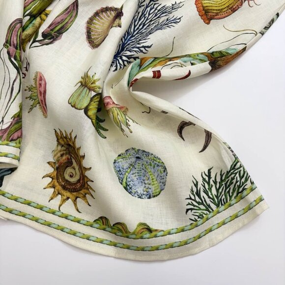 ALÉMAIS Sea Short-Sleeve Linen Midi Dress - Picture 11 of 16